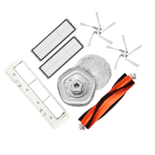 Robotic Vacuum Cleaner Washable Filter and Accessories,Compatible for Dreame W10 W10 Pro Robot Vacuum Cleaner - Main Brush, Mop Pad, Side Brush Replacement Parts(Parts Pack 2)