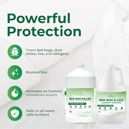 Image of Hygea Natural Bed Bug & Lice Spray and Laundry Gallon Kit Duo | Includes spray, laundry additive, and /or refill. Child, Pet and Eco Friendly Odorless Formula