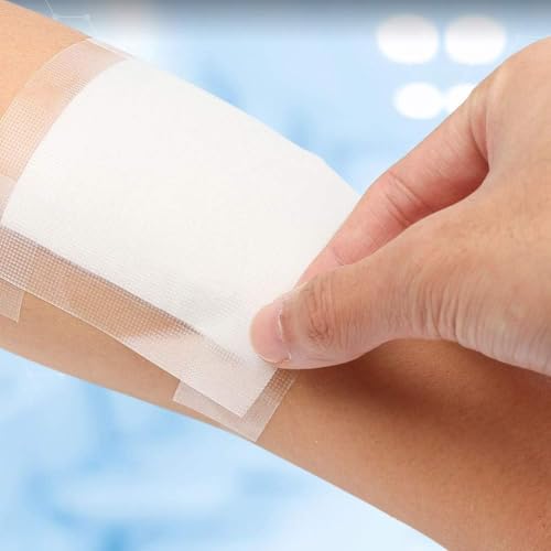 Image of Transparent Medical Tape 2 Rolls | Clear Hypoallergenic Surgical PE Adhesive Tape for Wounds & Bandages, Latex Free First Aid Tape for Sensitive Skin