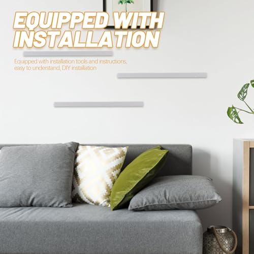 Estante flotante multifuncional y resistente Zerodeko con tablero rectangular blanco 5