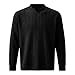 Mens Big and Tall Henley Shirts Fashion Lightweight Long Sleeve V Neck Textured Pullover Sweatshirts Solid Basic Tops Black