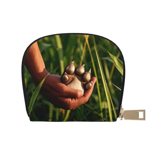 Paws in the Prairie Print Credit Card Holder, PU Leather Small Card Bag Wallets with Zipper for Women Men id Business Card