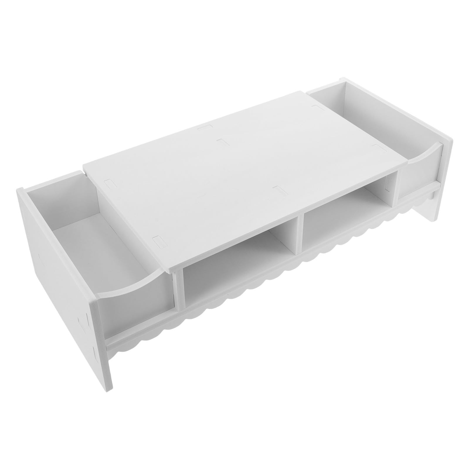 Healvian Estante Elevador de Almacenamiento Espacio Blanco de PVC para Monitor Multifunción para Escritorio de Oficina en Casa y Organización