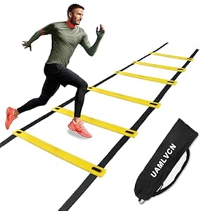 Sport Agility Ladder Soccer Training with Equipment Bag Fitness or Speed Agility Training for Training Football Soccer Basketball Athletes and Teens or Kids Yellow/Red/Blue
