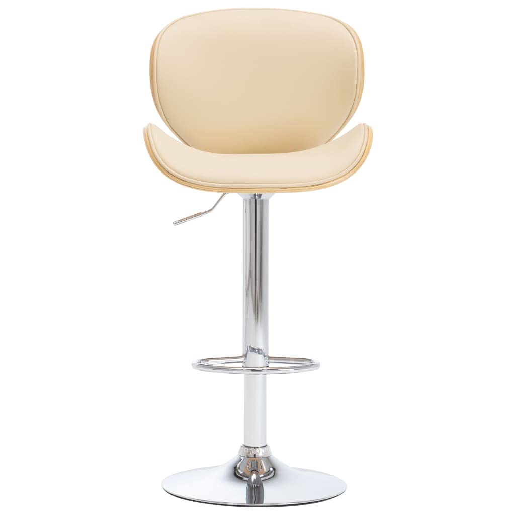 Tabouret de bar en cuir crème réglable pour comptoir de maison et bar