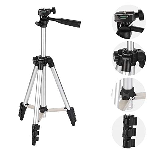 Debonair 3110 Aluminium Lightweight Tripod with Mobile Phone Holder, 3-Way Pan Head | for All Smart Phones, Cameras, Ring Lights, Panel Reflectors, Umbrellas & Flashlights with Carry Bag, 110 cm