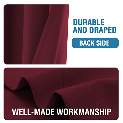 Image of H.VERSAILTEX Christmas Doorway Curtain Blackout Door Curtain Room Divider Window Treatment Curtain for Bedroom Thermal Insulated Privacy Drape Soundproof Grommet, 42 x 80 inches, 1 Panel, Burgundy