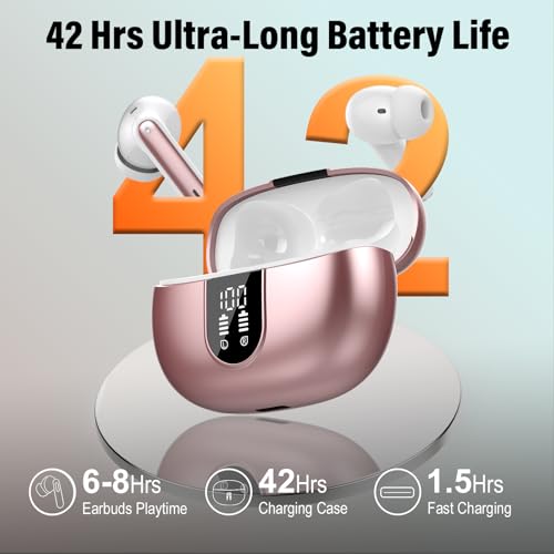 Image of Ai Translation Earbuds Real Time, 165 Languages Translator Earbuds with 6 Translation Modes /No Subscription, Audio and Video Calls Translator Headphones, 42H Audifonos Traductores Ingles Espanol Rose