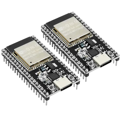 RUIZHI ESP32 USB C ESP32 CP2012 Module, ESP32 NodeMCU Lua ESP-WROOM-32 Placa de Desarrollo con ESP32-CP2012 Chip y Type-C USB 2.4GHz Dual-Core WiFi Bluetooth 38 Pins Compatibilidad con Arduino(2 Pcs)