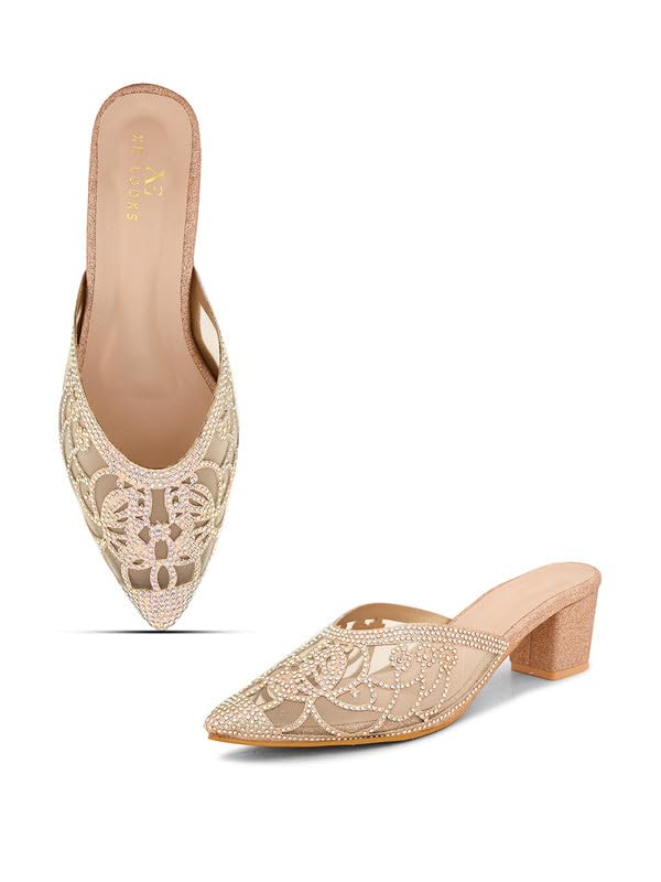 XE Looks Attractive, Soft & Comfortable Gold Block Heels sandal for women & girls (B0D3H6MCT6) Amazon Price History, Amazon Price Tracker
