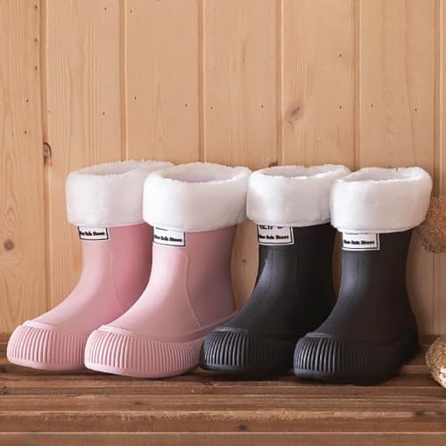 IWIHMIV Kids Rainboots Boys Girls Lightweight Rain Boots with Easy-on Winter Outdoor Non Slip Playing Rain Boot3