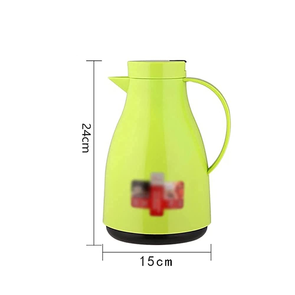 Termo Aislado 1000ml Mini pequeño Estilo Europeo Dibujos Animados Café Termo Frasco Revestimiento de Vidrio Olla al vacío Hervidor Botella de Agua térmica (Amarillo)