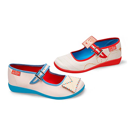 Image of Hot Chocolate Design Chocolaticas Funky Canvas Women's Mary Jane Flat Shoes, Dear Santa, 11 UK
