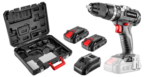 GRAPHITE Bürstenloser Bohr-/Schlagbohrschrauber Energy+ 18V, Li-Ion, 13 mm, 2 Akku 2Ah, Akku-Ladung, Werkzeugkoffer