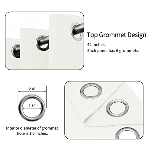 Image of Easy-Going Blackout Curtains for Bedroom, Solid Thermal Insulated Grommet and Noise Reduction Window Drapes, Room Darkening Curtains for Living Room, 2 Panels (42x54 in, Ivory)