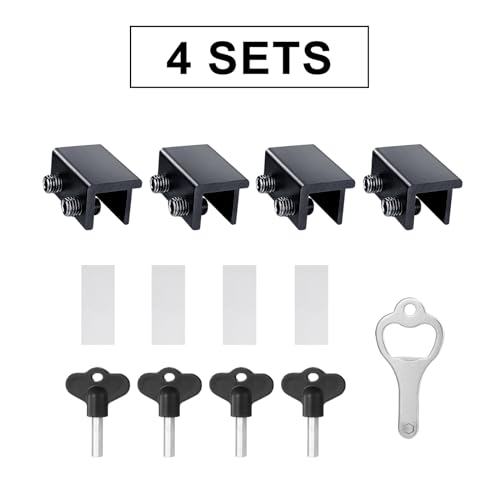 ZRFCXE Window Locks,4 Pack Sliding Window Locks with Key for Vertical & Horizontal Sliding Windows Doors,Easv to Install,Adjustable Security Window Lock for Patio Bedroom Home and Office (Black) - Image 9