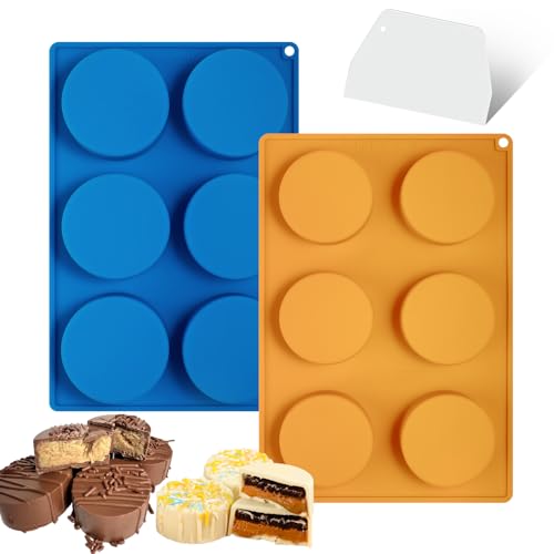 Webake Juego de moldes para disco de pastel, 6 cavidades, 2 piezas