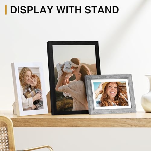 Image of Vittanly 15 Pack Picture Frames Collage Wall Decor, Multi Sizes Including 3pcs 8x10, 6pcs 5x7 and 6pcs 4x6 Photo Frames, Gallery Frame Set for Wall or Tabletop Display, Black, Grey and White