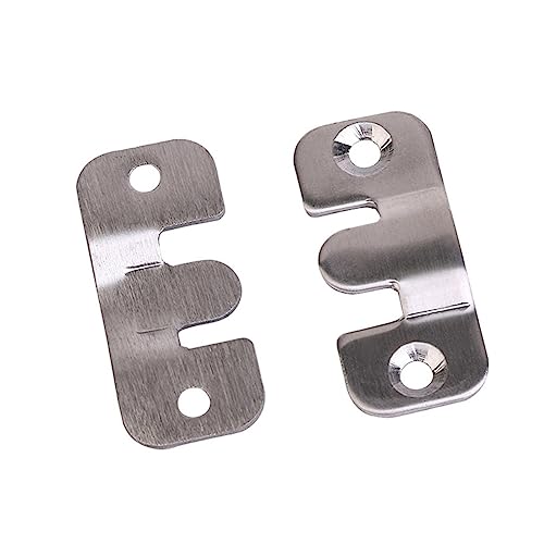 Image of Flush Mount Bracket ,Interlock Hanging 3 Sets Hook Buckles Hanger Picture Frame Photo Mirror Hooks Wall Hanging Flush Bracket Hanging Connecting Hardware, 44*19mm, Silver