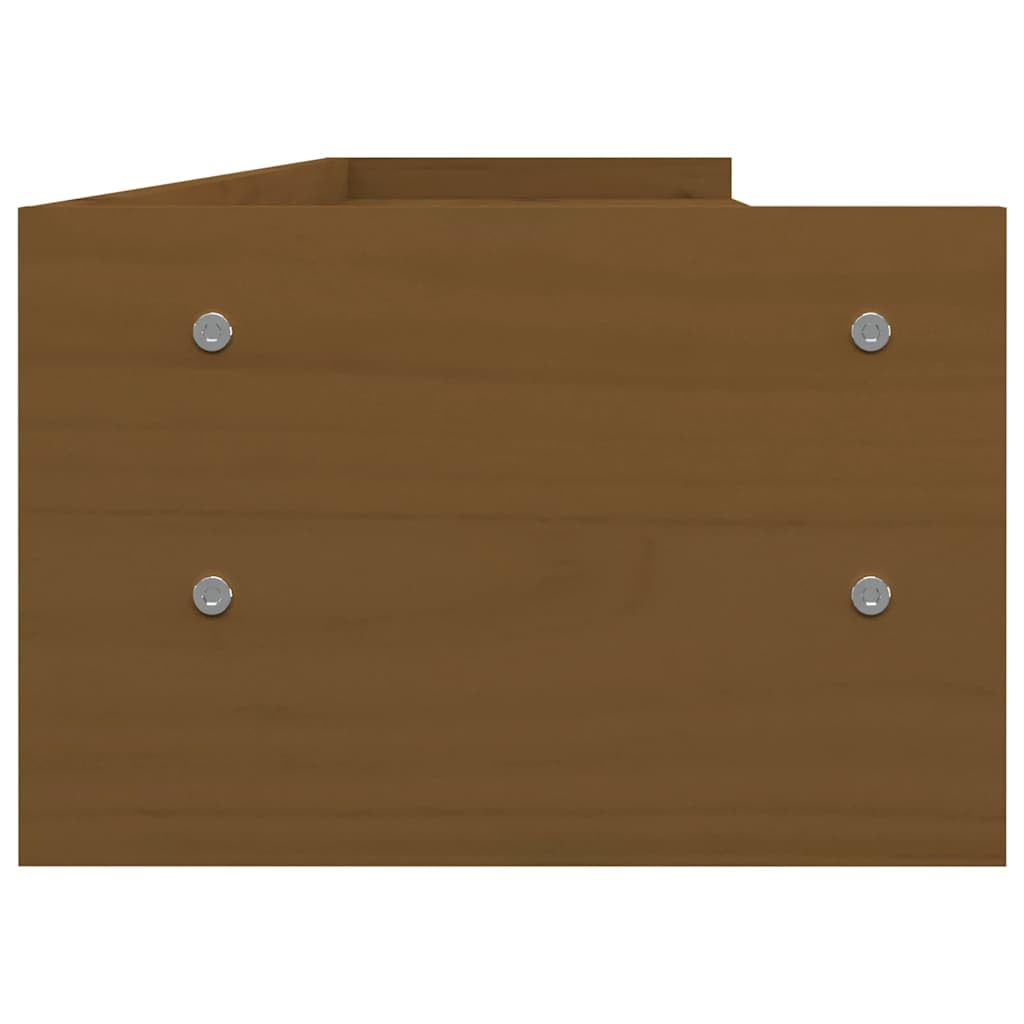 Soporte para monitor marrón miel 100 x 24 x 16 cm de pino macizo para trabajar ergonómicamente en la oficina en casa, adecuado como soporte de escritorio, soporte para ordenador portátil