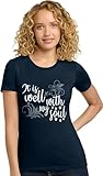 X-Large Navy Blue Women It is Well with My Soul Christian Deluxe Soft T-Shirt