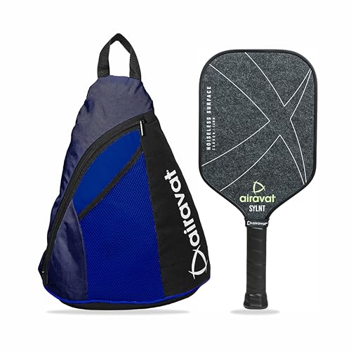 Image of Airavat SYLNT 7415 India's 1st Noiseless Pickleball Paddle Designed Using eTPU Technology and CLD (Constrained Layer Damping) Principle for Industry-Leading Sound dampening - Black (Black)