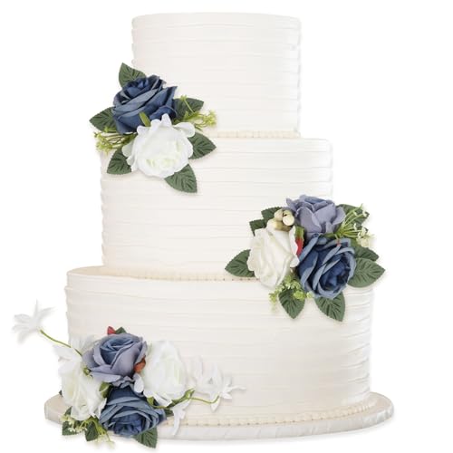 INSUNSIX Dusty Blue Cake Flowers
