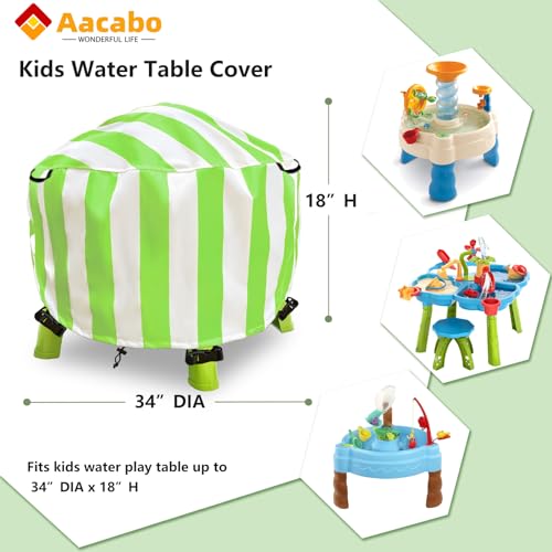 Image of Water Table Cover Spiralin' Seas Waterpark Outdoor Sand Water Play Table Cover 34X34X18 inch-(Cover only)-Green