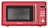 Emerson Radio MWR7020RD Digital, 700W with 5 Micro Power Levels, 8 Pre-Programmed Settings Microwave Oven, 0.7, Retro Red