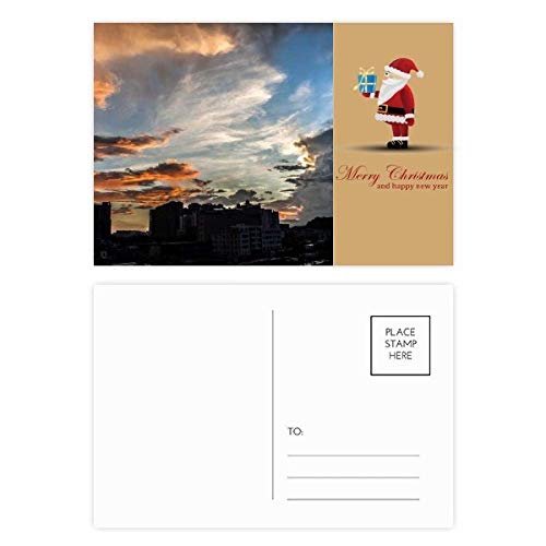 Cartes postales Père Noël Orange City Dusk Clouds pour partager la magie et la chaleur de Noël