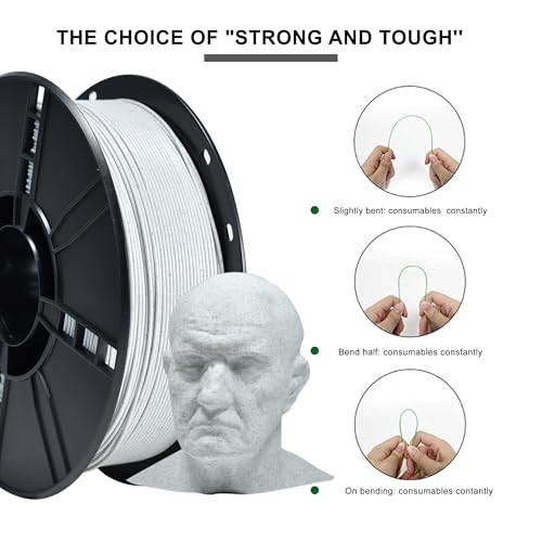 Image of iBOSS 3D PLA+ Filament 1.75mm 1Kg Marble, 1.75MM 3D Filament, 3D Printer Filament PLA Pro Tougher and Stronger, Dimensional Accuracy + /- 0.02mm Fits for Most FDM 3D Printers(Marble White)