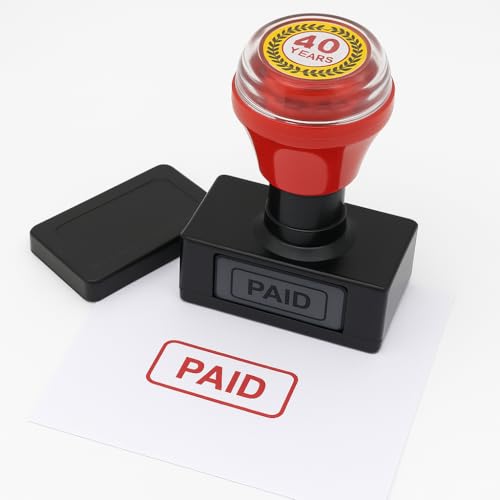 Image of ASPL Pre-Inked Paid Stamp (Red) | Self-Inking Office Rubber Stamp | Clear & Smudge-Free Impressions | Compact Design for Bills, Invoices & Documents