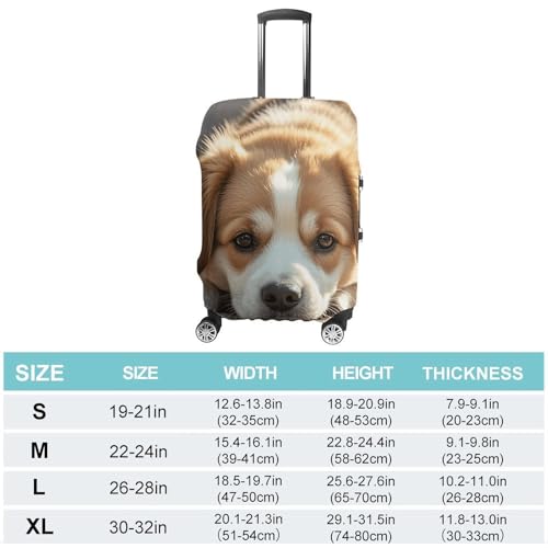 Lazy Dog Puppy Luggage Cover, Elastic Luggage Protector Fits 19-32in Suitcases, Washable & Anti-Scratch Suitcase Cover for Men Women M2