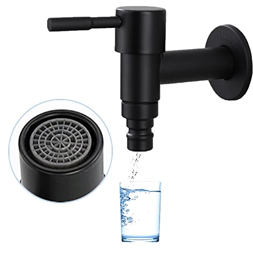 1 Pcs Grifo Exterior, Grifo De Baño, Grifo para lavadora, Grifo De La Cocina, Grifo de Agua, Grifo jardin, Grifo de Fregadero para Baño Fregadero Balcón Cocina Jardín (Negro) Cover