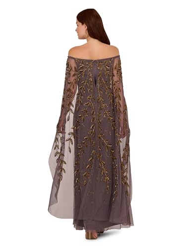 Adrianna Papell Women's Bead Cape Long Dress2