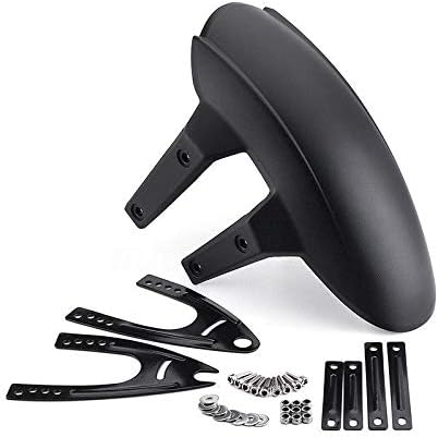 Universal Motorcycle ABS Rear Wheel Cover Fender Splash Guard Mudguard + Bracket kit Black