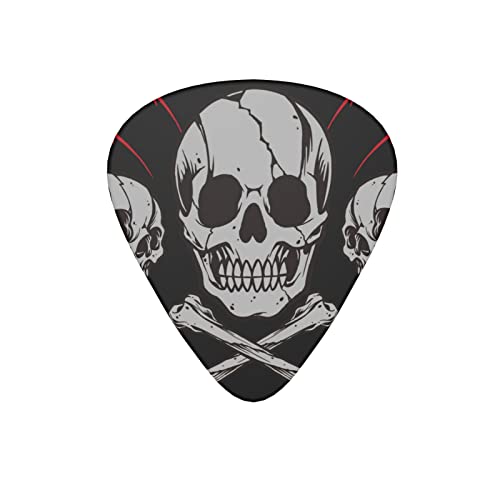 Lot de 12 médiators noirs en forme de tête de mort pour guitare électrique, basse acoustique, cadeau avec boîte - Les Beatles, Paul McCartney, John Lennon, RIngo Starr, George Harrison Lot de 12 médiators noirs en forme de tête de mort pour guitare électrique, basse acoustique, cadeau avec boîte