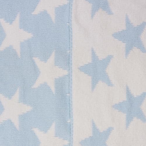 Image of Chenille Baby Blanket for Boys & Girls, Soft Plush Toddler Blanket, 40x30 Inches (Blue Stars)