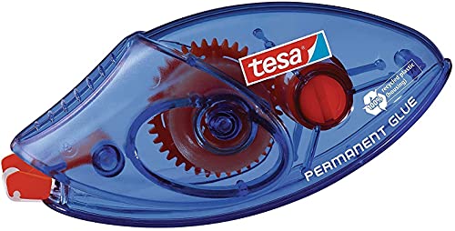 tesa Roller Kleben Permanent ecoLogo Einwegroller im 5er Pack - Umweltschonender Kleberoller mit reißfestem PET-Band - 8,5 m x 8,4 mm