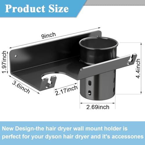 Image of HASTHIP Hair Dryer Stand Wall Mounted Holder for Bathroom Self Adhesive