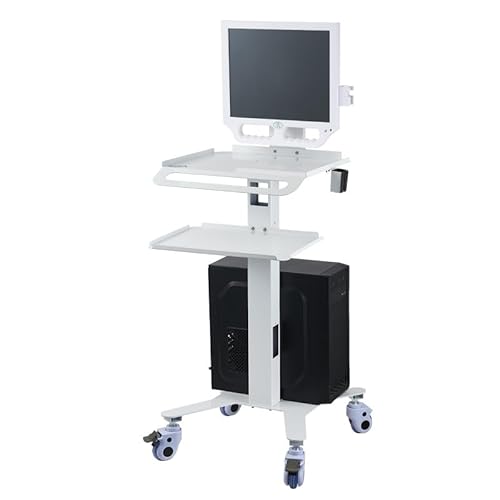 Yicorgard Medical Trolley Wagen mit Monitor Mount Oral Scanner Halter, Dental Mobile Untlity Cart mit Rädern, Doppelschichtwagen für Krankenpflege, Schönheitssalon