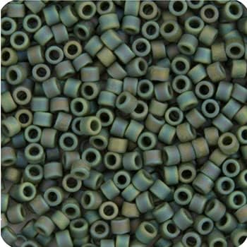 Miyuki Delica 11/0 Green Avocado Opaque AB Matte 5.2gms Vial of Japanese Glass Beads