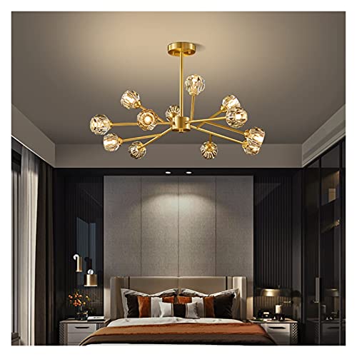 Luminaire suspendu en cristal haut de gamme et cuivre HJLJKG - 5