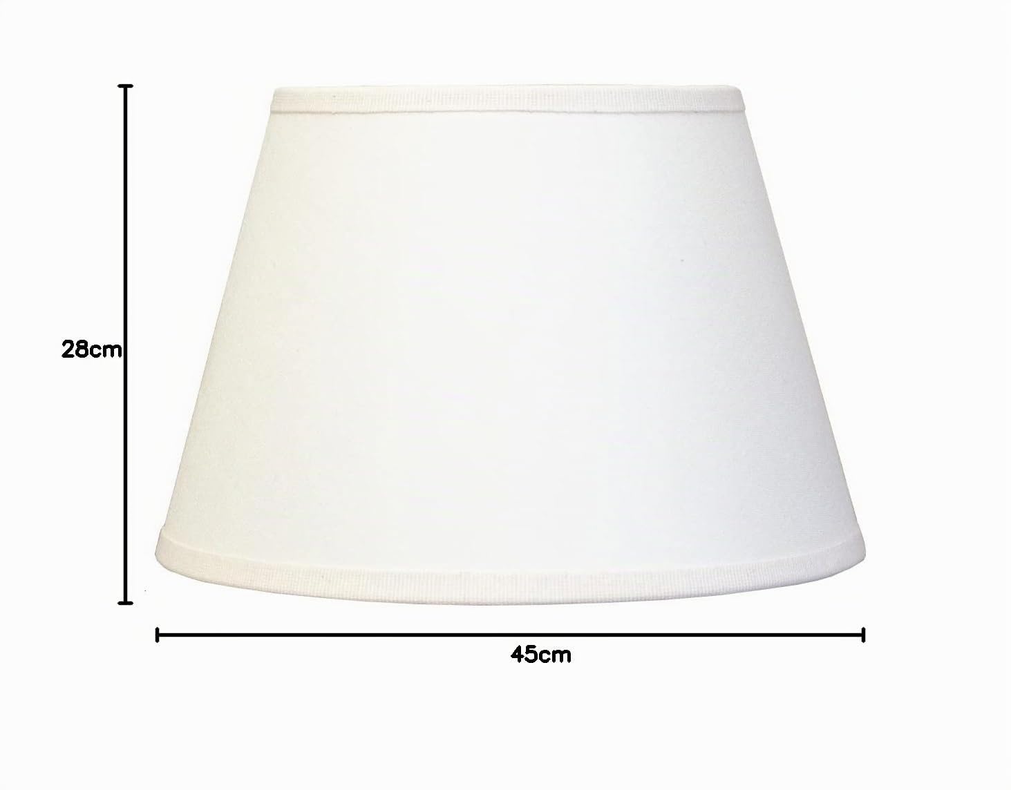 paralume abat jour paraluce copriluce di ricambio per lampada da tavolo tondo cono nuovo in cotone bianco avorio diametro 45 cm con attacco grande E27 cucito a mano made in italy