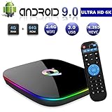 reproductor mp4 wifi 【 RESOLUCIÓN 6K ＆ H.265 （HEVC) DECODIFICACIÓN 】- La TV box admite la decodificación y la jugando de casi todos los formatos populares de audio y video. H.265 puede mejorar la relación de compresión para ahorrar alrededor del 50% de almacenamiento y banda ancha que H.264. Puede disfrutar de 6K último video HD, que es más claro que 4K, haz tu vida más colorida.