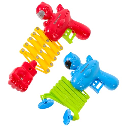 LRXIYODE Lot de 2 Poings Rétractables en Plastique Colorés, Jouets Amusants pour Garçon et Filles Garçons et Filles, Pistolets à Poing Élastique pour...