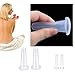 AKOAK 4 Pcs/Set (2 Large &2 Small) Natural Silicone Massage Cup, Suitable for Body, Face, Neck, Back, Eye Massage, Vacuum Tank, Perfect for Body and Facial Care, Anti-aging Beauty Tool (White)