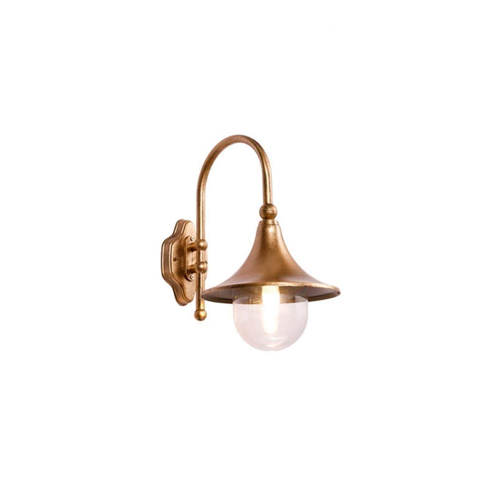 HXYSXHJUO Wall Lamp Lighting Mounted Light Personality Horn Outdoor Lantern Waterproof E27 Aluminumy Vintage Courtyard Sconce Classic,B(Brass)