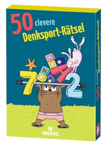 moses. 50 clevere Denksport-Rätsel – Kartenset für kluge Köpfe, spielerisches Gehirntraining mit Zahlen, Buchstaben & Formen, Denkspiel für Kinder ab 8 Jahren, Yellow