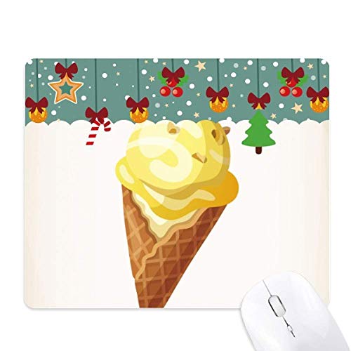 Tapis de souris jaune motif crème glacée jeu informatique bureau Noël